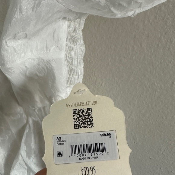 NWT White peplum top Altar’d state - Picture 4 of 4